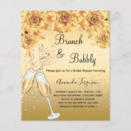 Flyer Brunch Bubbly Bridal Shower Invitación al presupue