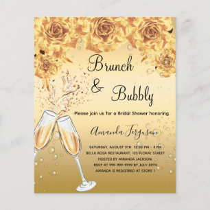 Flyer Brunch Bubbly Bridal Shower Invitación al presupue