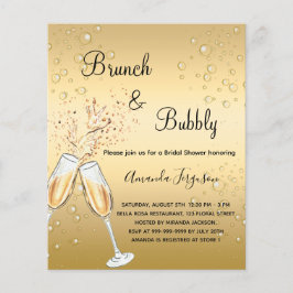 Flyer Brunch Bubbly Bridal Shower Invitación al presupue