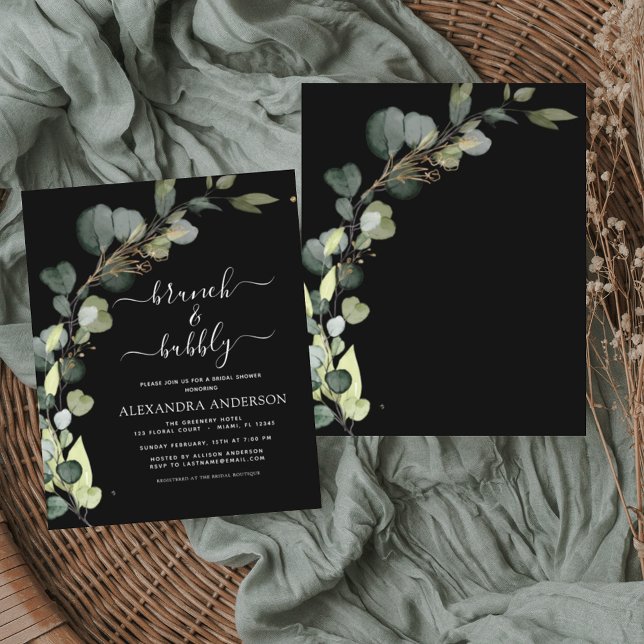 Flyer Brunch de novias presupuestales e invitación negro (Subido por el creador)