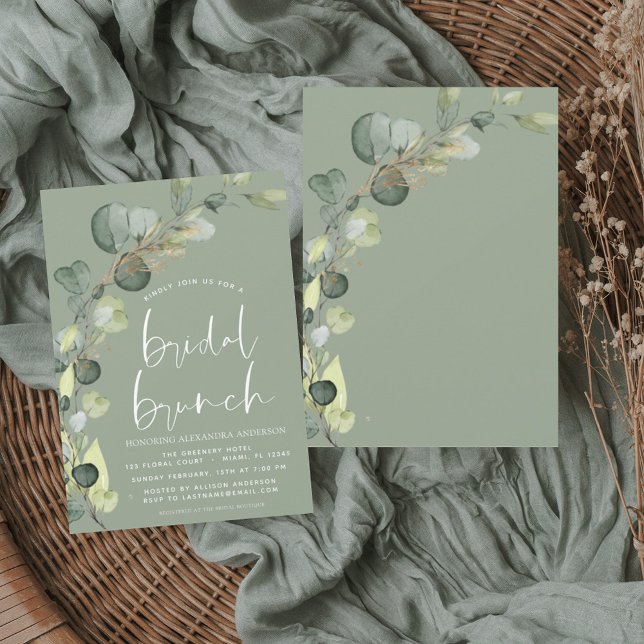 Flyer Brunch de Novias Verdes de Eucalyptus Sage (Subido por el creador)