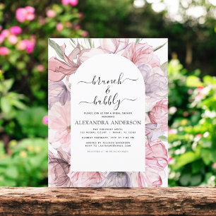 Flyer Brunch presupuestal y ducha de novias púrpura Boho