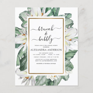 Flyer Brunch tropical presupuestal y ducha de novia burb