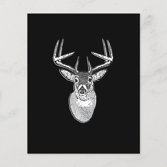 Flyer Buck on Black design White Tail Deer (Frente)