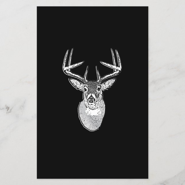 Flyer Buck on Black design White Tail Deer (Frente)