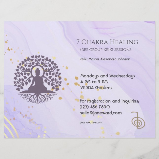 Flyer Buddha Chakra Energy Healer Reiki Horizontal (Frente)