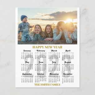 Flyer Budget 2023 Calendar Modern Gold Script Photo Card