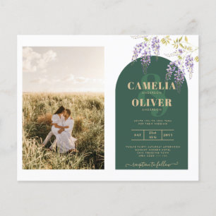 Flyer Budget All-in1 PHOTO Wedding Wisteria QR Code INV