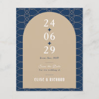 BUDGET Blue Classic Retro Guardar invitación de fe