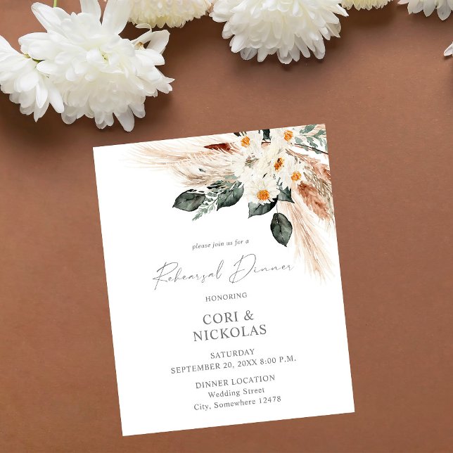 Flyer Budget Boho Copper & Floral Rehearsal Dinner 2 (Subido por el creador)
