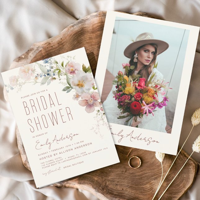 Flyer Budget Boho Wildflower Bridal Shower Photo (Subido por el creador)