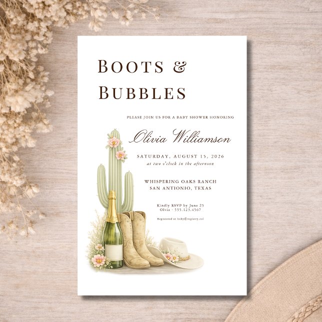 Flyer Budget Boots & Bubbles Western Baby Shower (Subido por el creador)