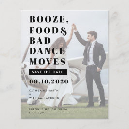 Flyer Budget Booze Food Bad Dance Moves Save The Date
