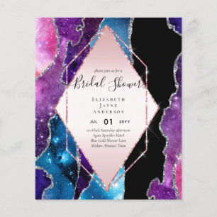 Flyer BUDGET BRIDAL SHOWER Glittery AGATE Sparkle Invite
