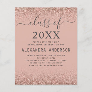 Flyer Budget Class of 2022 Graduation Pink Glitter