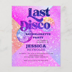 Flyer Budget disco bachelorette party invitation