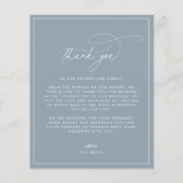 Flyer Budget Dusty Blue Wedding Thank You Card