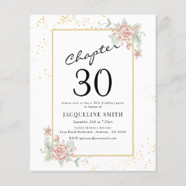 Flyer Budget Floral 30th Birthday Invitation