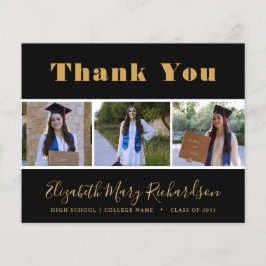 Flyer BUDGET Gold Script Moderno 3 Photo Grad Gracias