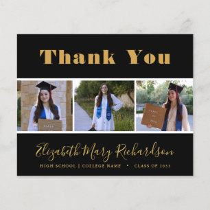 Flyer BUDGET Gold Script Moderno 3 Photo Grad Gracias