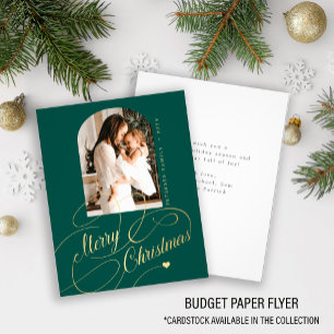 Flyer Budget Merry Christmas, elegante tarjeta de vacaci
