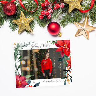 Flyer Budget Merry Christmas Poinsettia Photo