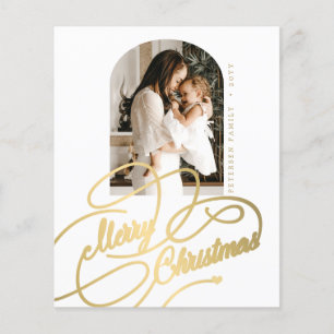 Flyer Budget Merry Navidad foto elegante vacaciones Flye