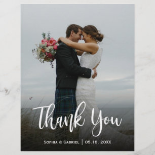 Flyer Budget Modern Script Full Photo Wedding Thank You