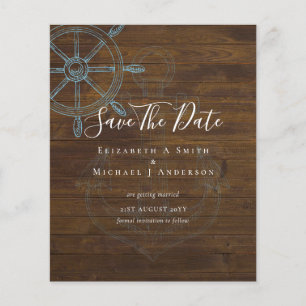 Flyer BUDGET Nautical PHOTO Save Dates Sea Beach Ocean