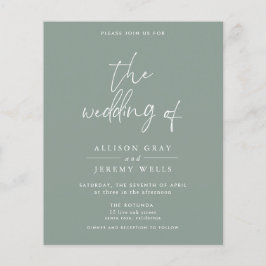 Flyer Budget Olive Wedding Invitation