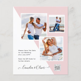 Flyer Budget Photo Wedding Invitation Save Date QR Code 