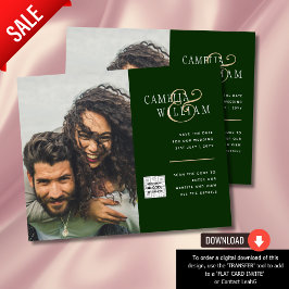Flyer Budget Photo Wedding Invitation Save Date QR Code 