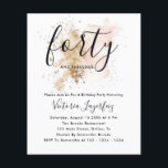 Flyer Budget Pink & Gold 40th Birthday Invitation<br><div class="desc">Pink and Gold Forty 40th Birthday Invitation Volante</div>