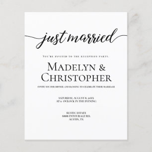 Flyer Budget Reception Only Wedding Photo Just married