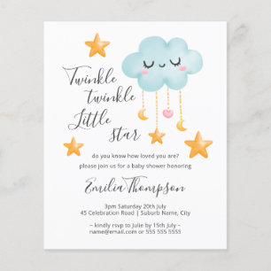 Flyer Budget Twinkle Twinkle Little Star Baby Shower