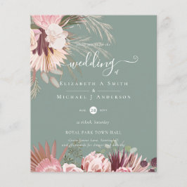 Flyer BUDGET Vino de Borgoña Pampas Grass Boda Tropical