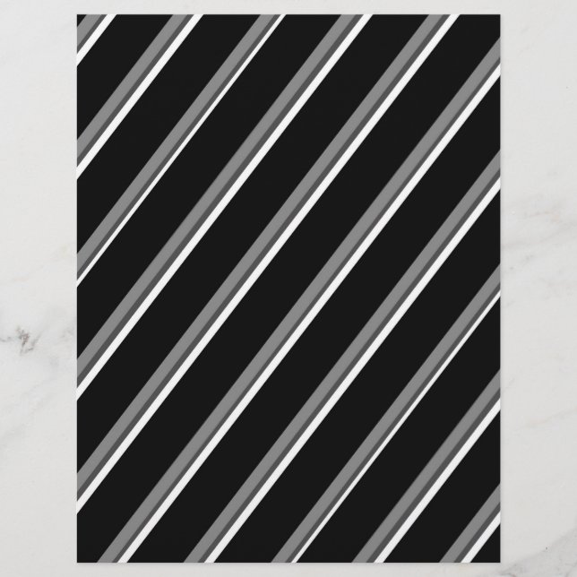 Flyer Bulk B&W Diagonal Stripes Scrapbook Pages (Frente)