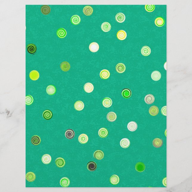 Flyer Bulk - Green Twisty Polka Dot Spiral Scrap Paper (Frente)