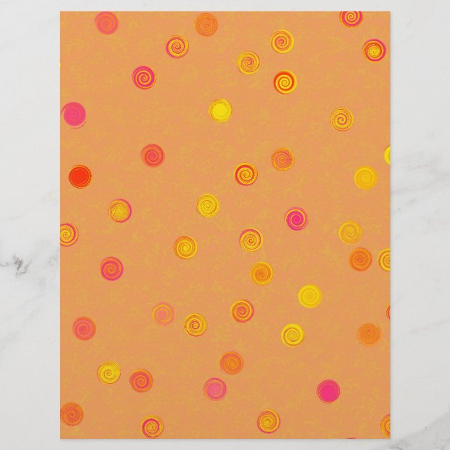 Flyer Bulk - Orange Twisty Polka Dot Spiral Scrap Paper (Frente)