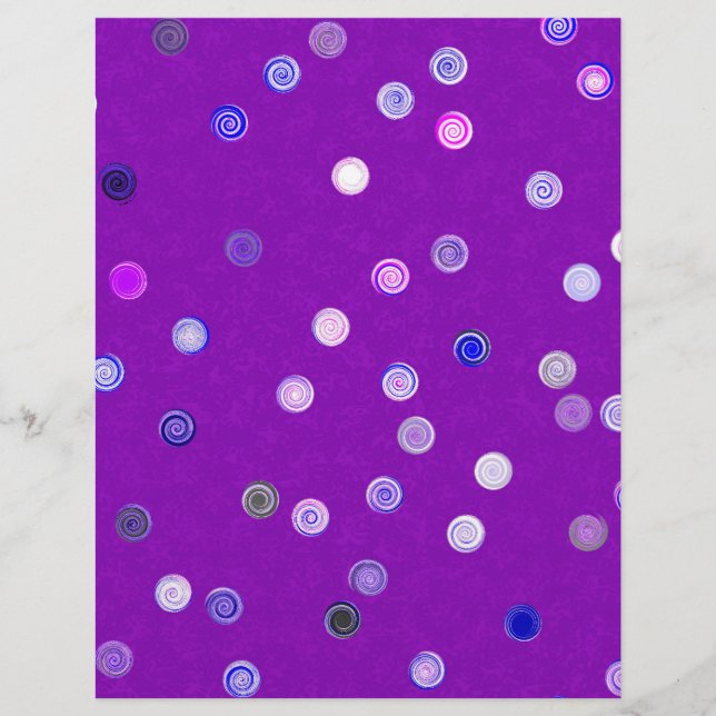 Flyer Bulk - Purple Twisty Polka Dot Spiral Scrap Paper (Frente)