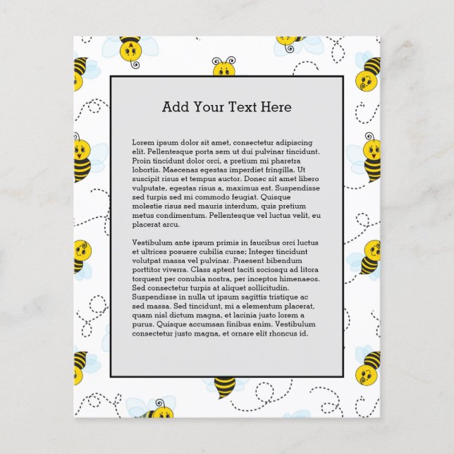 Flyer Bumblebee Volando Abeja de Bumble Negro Amarillo (Frente)