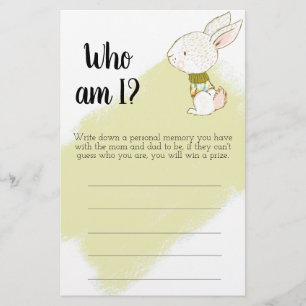 Flyer Bunny Baby Shower Game - How am I mom and dad Flye