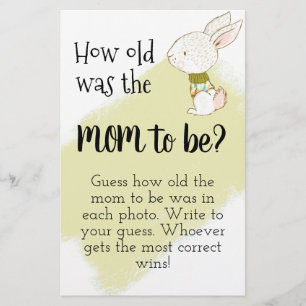 Flyer Bunny Baby Shower Game - Mamá para ser voladora