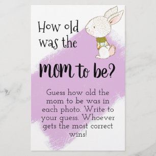 Flyer Bunny Baby Shower Game - Mamá será