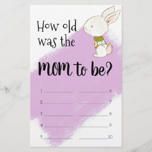 Flyer Bunny Baby Shower Game - Mamá será voladora