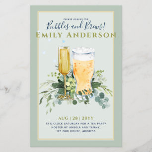 Flyer Burbujas de Humor y Cerveza Brindis para Novia Sho