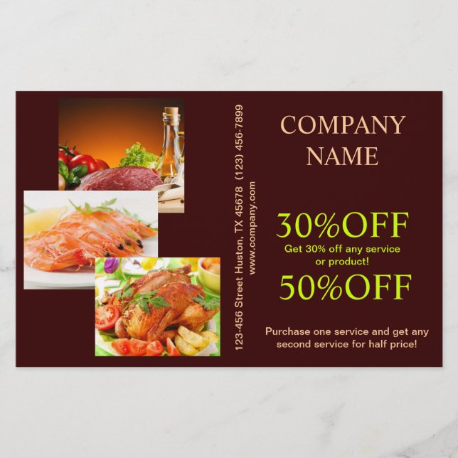 Flyer Burger de la carne sandwich pollo chef privado cat (Frente)