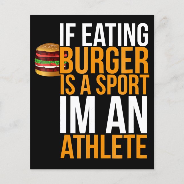 Flyer Burger Hamburger BBQ Humor Gracioso Pun Gift Idea (Frente)