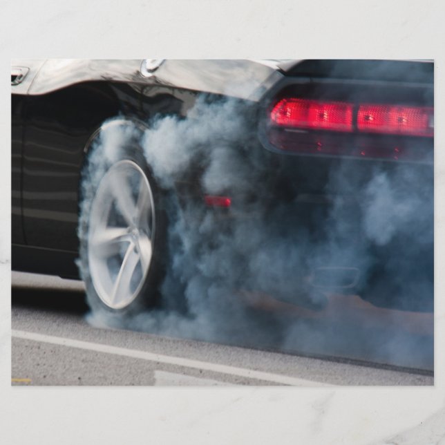 Flyer Burnout de coche negro (Frente)