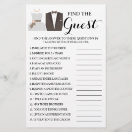 Flyer Buscar la tarjeta de juego Guest Bridal Shower